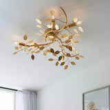 Nossob 6Lt Flush Ceiling Light Gold Leaf - Comet Lighting