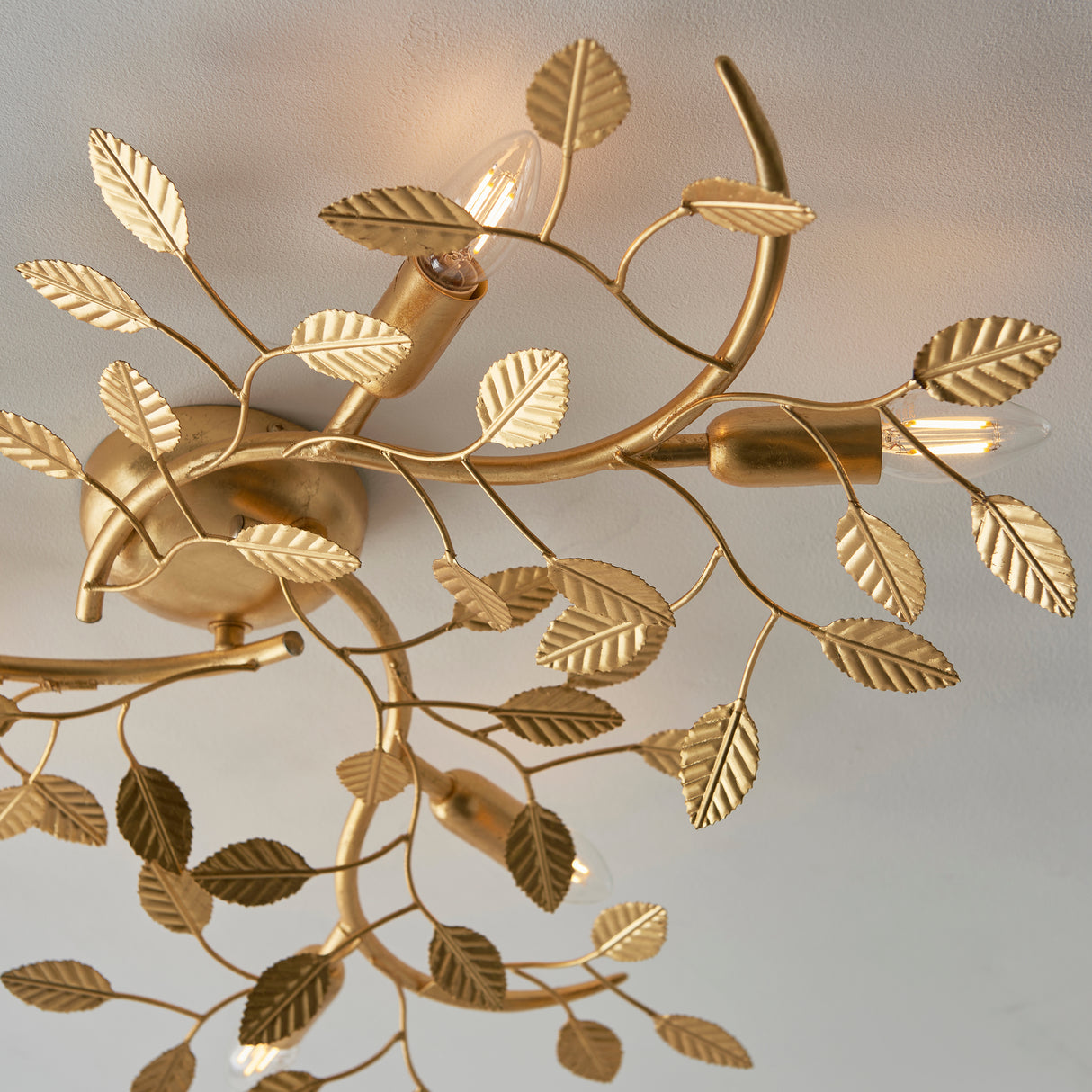 Nossob 6Lt Flush Ceiling Light Gold Leaf