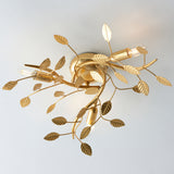 Nossob 3Lt Flush Ceiling Light Gold Leaf