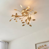 Nossob 3Lt Flush Ceiling Light Gold Leaf