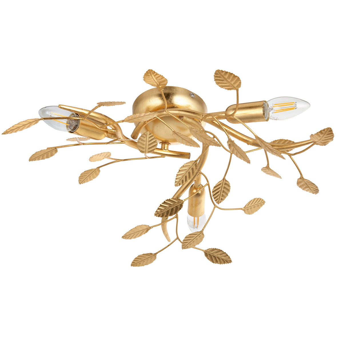 Nossob 3Lt Flush Ceiling Light Gold Leaf