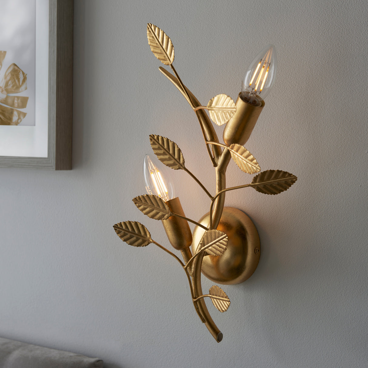 Nossob 2Lt Wall Light Gold Leaf