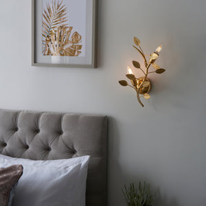 Nossob 2Lt Wall Light Gold Leaf - Comet Lighting