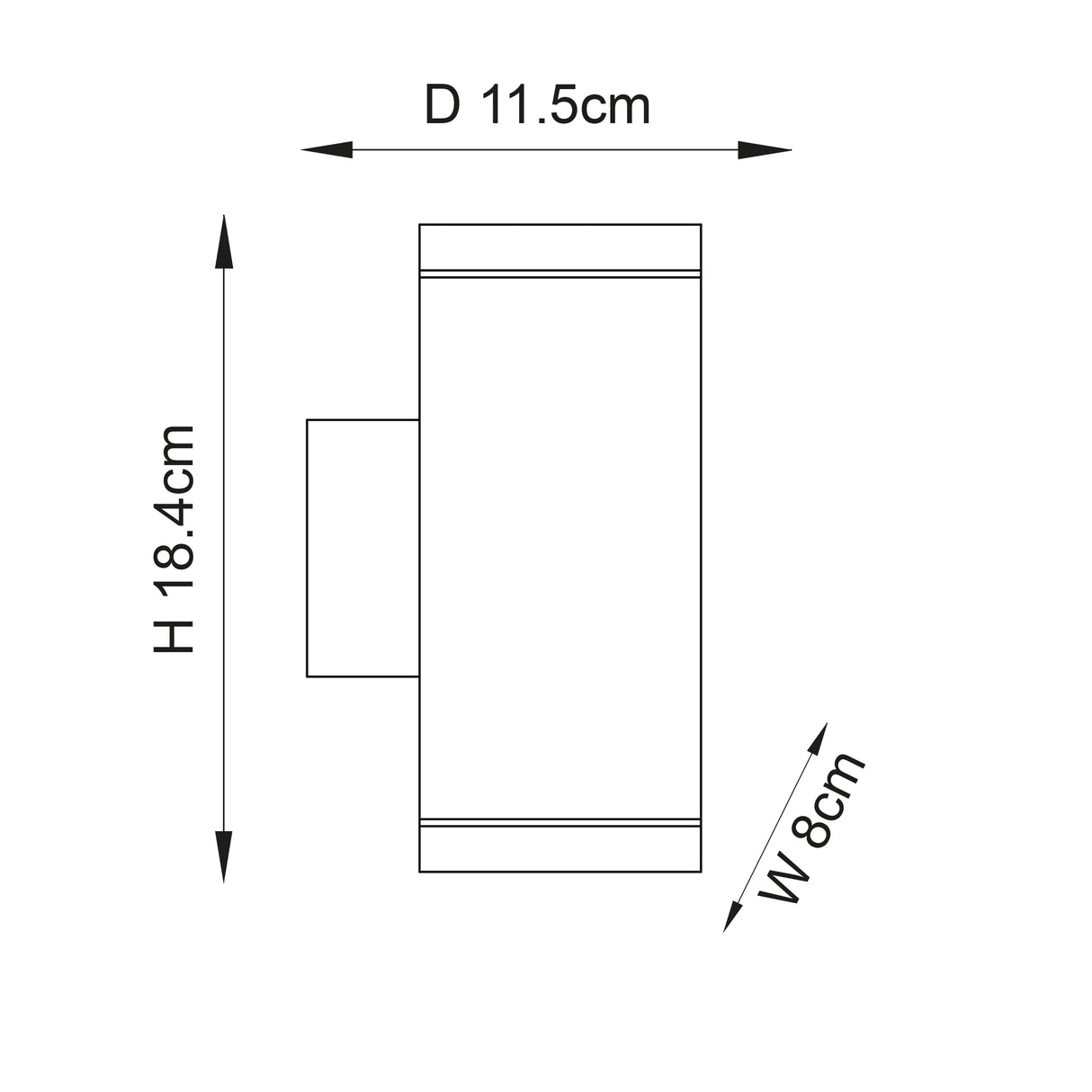 Milton 2lt Wall - Comet Lighting