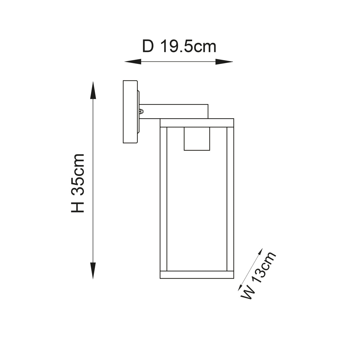 Hamden Outdoor Wall Light Black - Comet Lighting