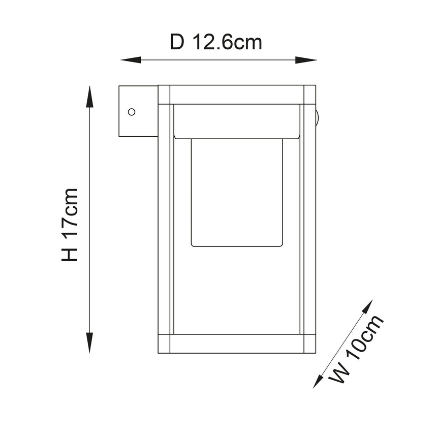 Hallam Solar Wall Light Black w/ PIR