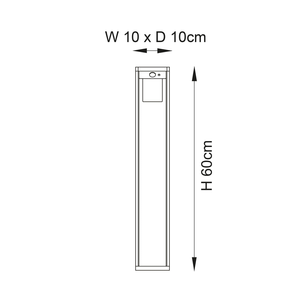 Hallam Solar Bollard Light Black w/ PIR - Comet Lighting