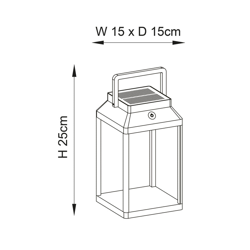 Linterna Solar Table Lamp 250mm Black