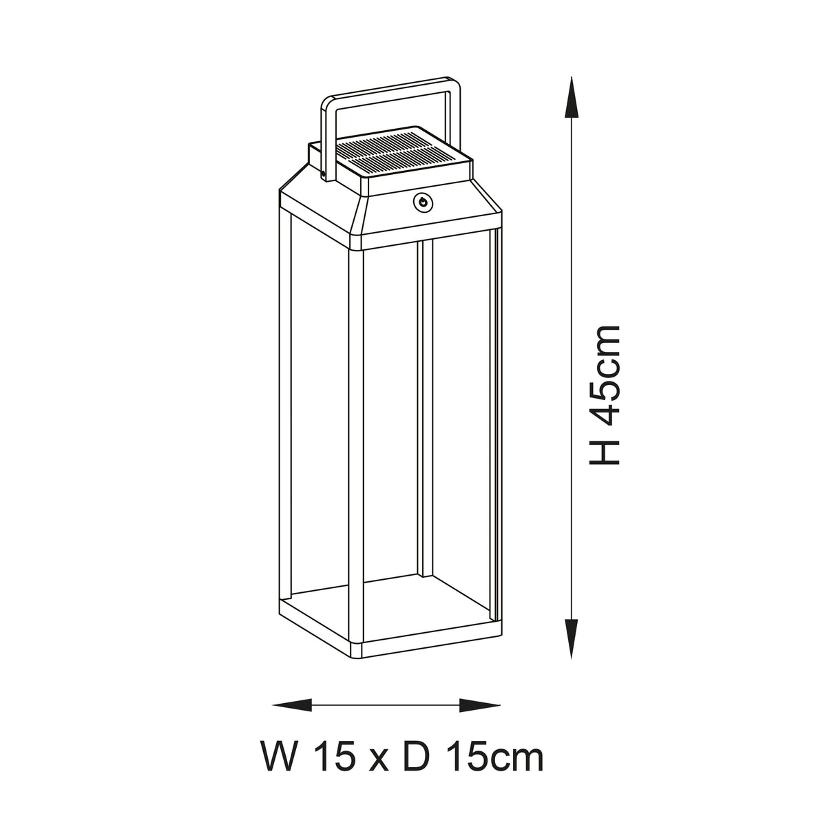 Linterna Solar Table Lamp 450mm Black - Comet Lighting