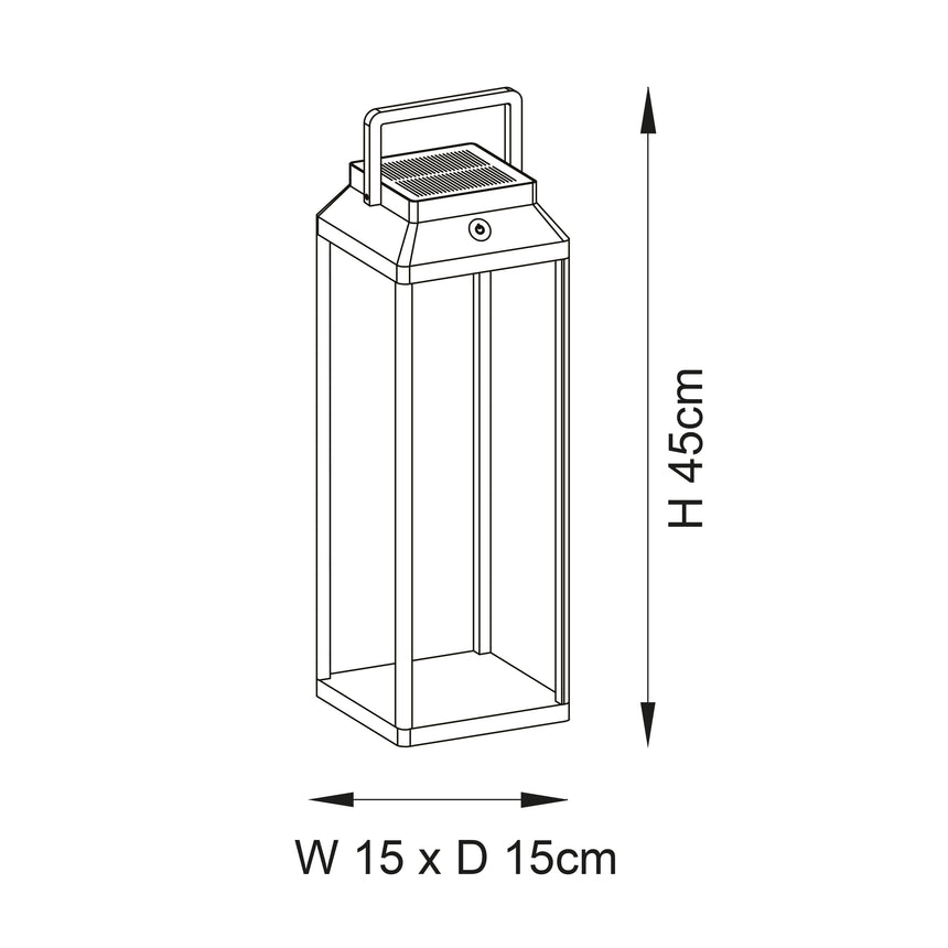 Linterna Solar Table Lamp 450mm Black