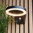 Ebro Solar Wall Light Black w/ PIR - Comet Lighting