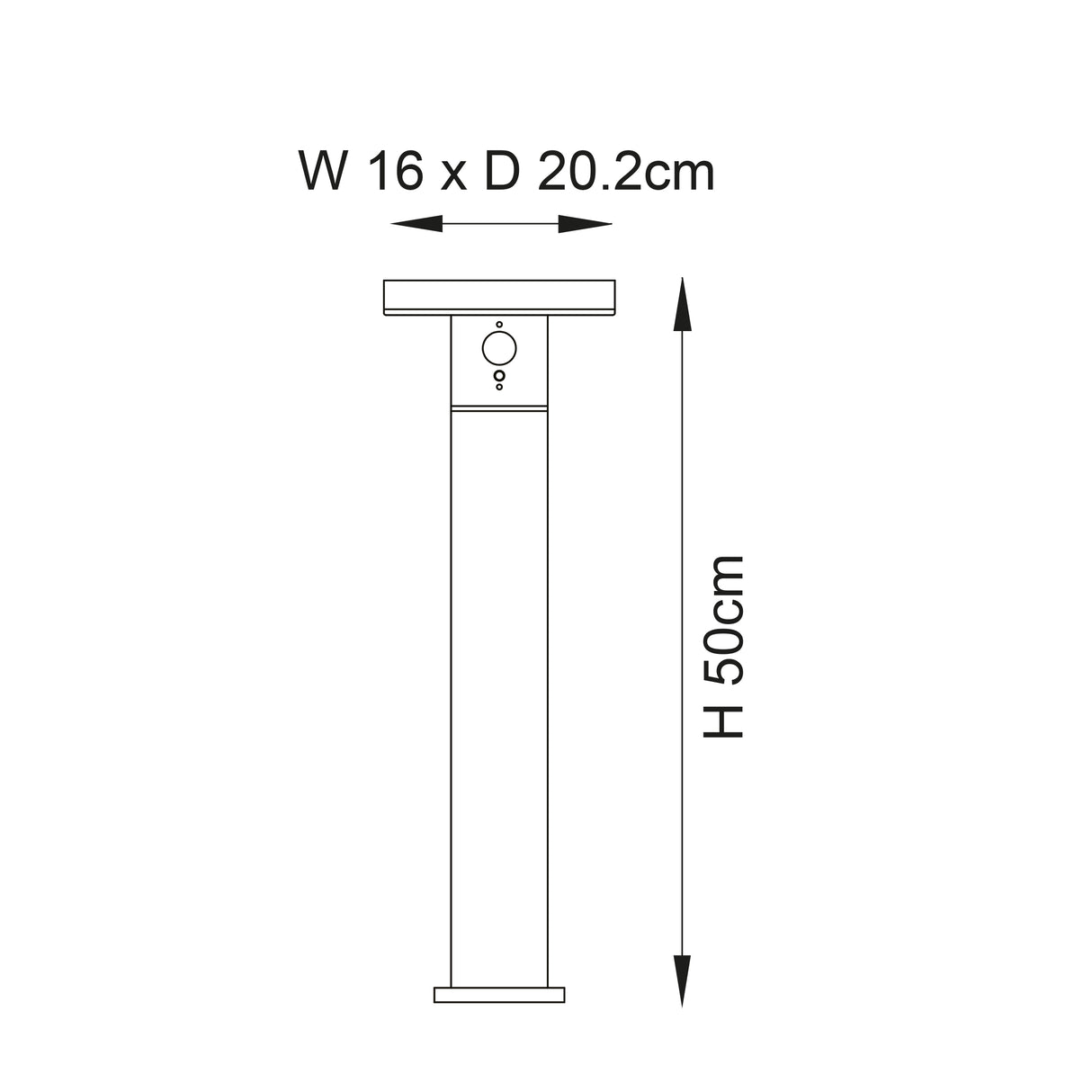 Ebro Solar Post Light Black w/ PIR - Comet Lighting