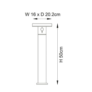 Ebro Solar Post Light Black w/ PIR - Comet Lighting