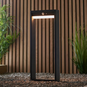 Dannah Solar Post Light Black w/ PIR - Comet Lighting