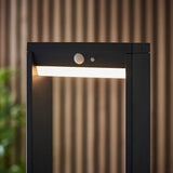 Dannah Solar Post Light Black w/ PIR - Comet Lighting