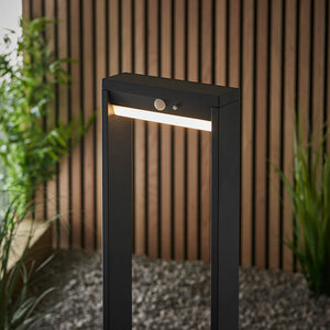 Dannah Solar Post Light Black w/ PIR - Comet Lighting