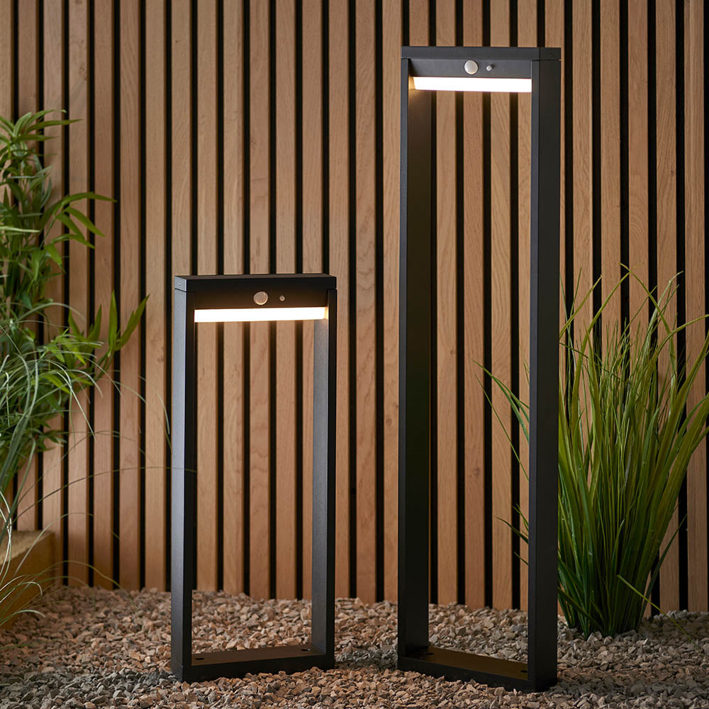 Dannah Solar Bollard Light Black w/ PIR - Comet Lighting