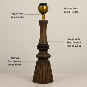 AARTIN CELESTIA TABLE LAMP IN WOOD WITH DARK NATURAL WOOD FINISH (BASE ONLY)