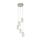 Dulverton 5Lt LED Multi-Drop Pendant Ceiling Light With Clear Glass