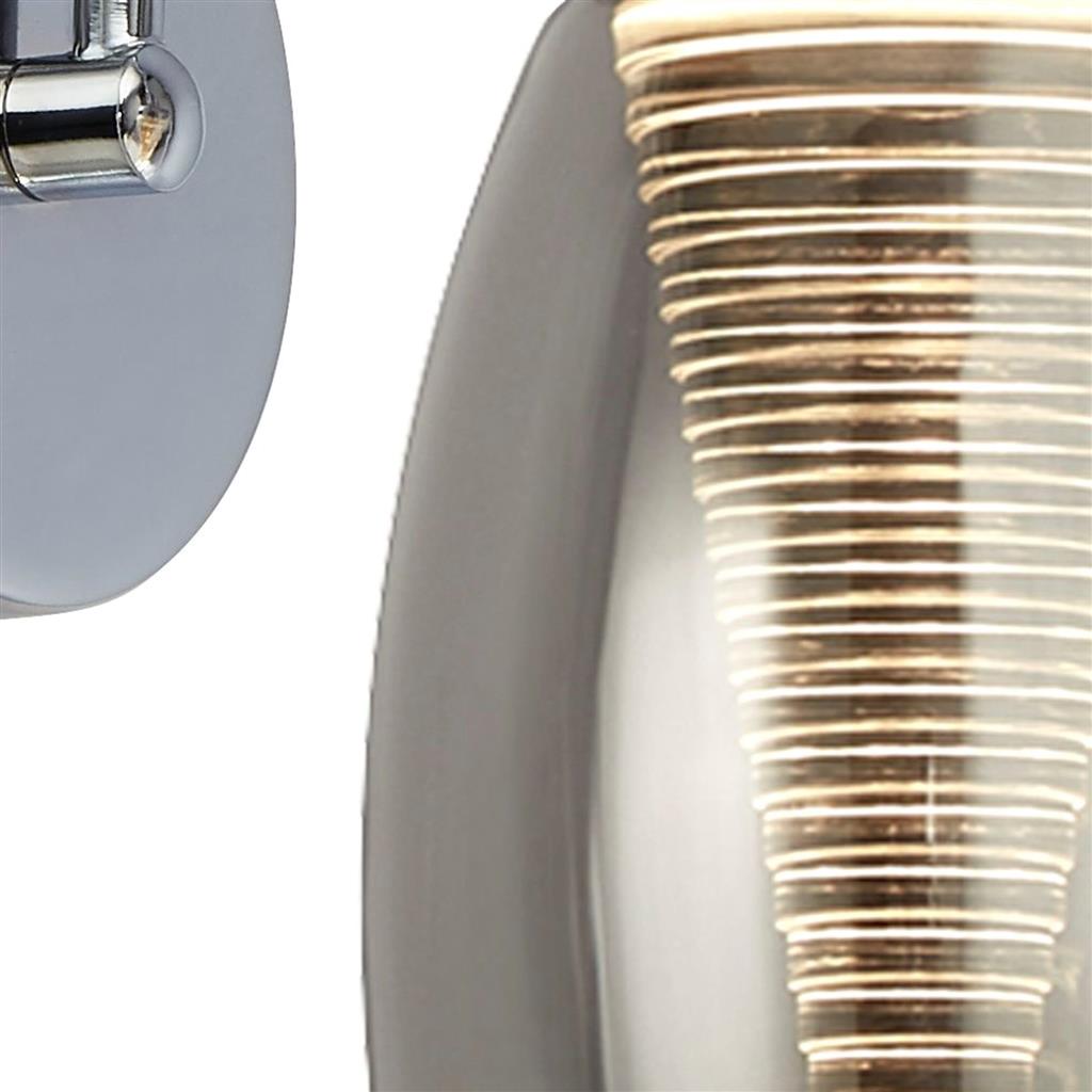 Dulverton 1Lt LED Wall Light With Smoked Glass