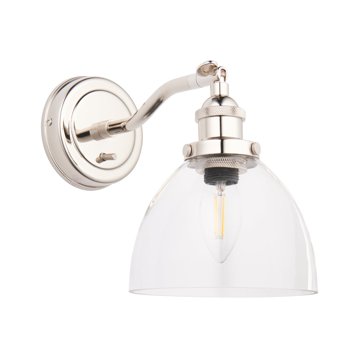 Mourne Wall Light Bright Nickel - Comet Lighting