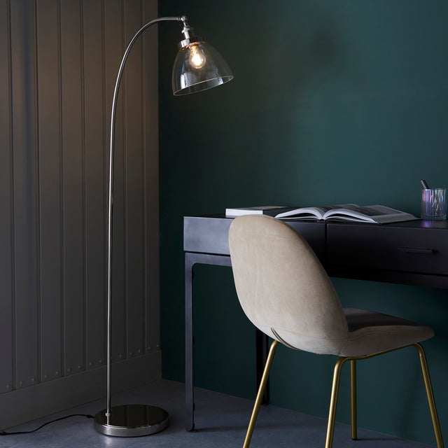 Mourne Floor Lamp Bright Nickel