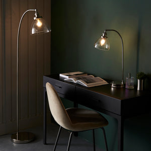 Mourne Floor Lamp Bright Nickel - Comet Lighting