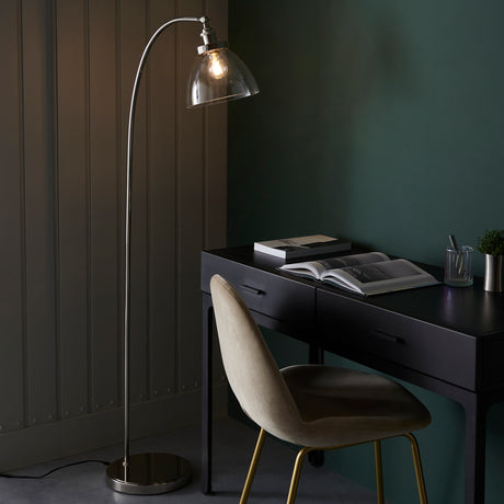 Mourne Floor Lamp Bright Nickel - Comet Lighting