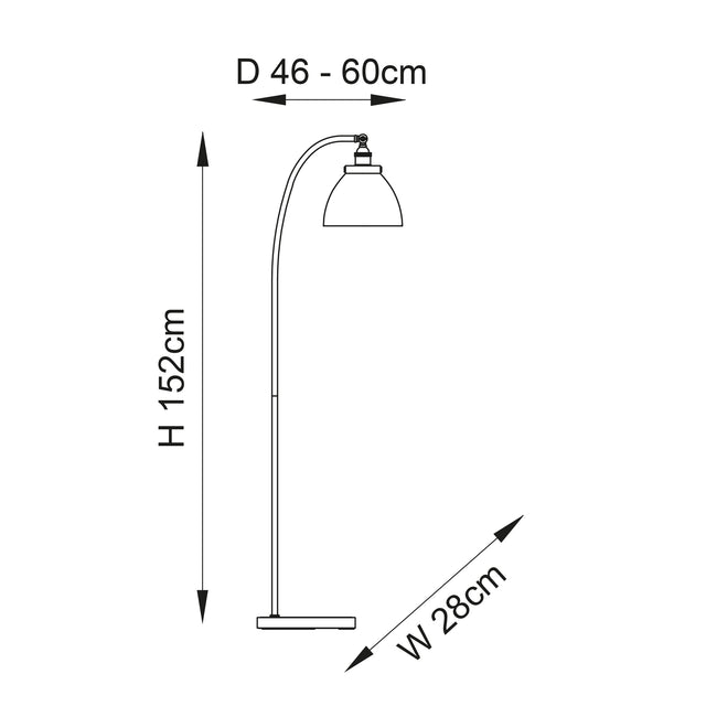 Mourne Floor Lamp Bright Nickel