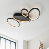 Ovals 4Lt LED Flush Ceiling Light Black