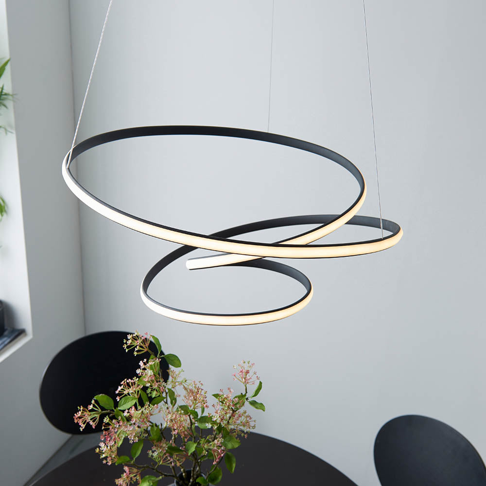 Dune LED Pendant Ceiling Light Black - Comet Lighting