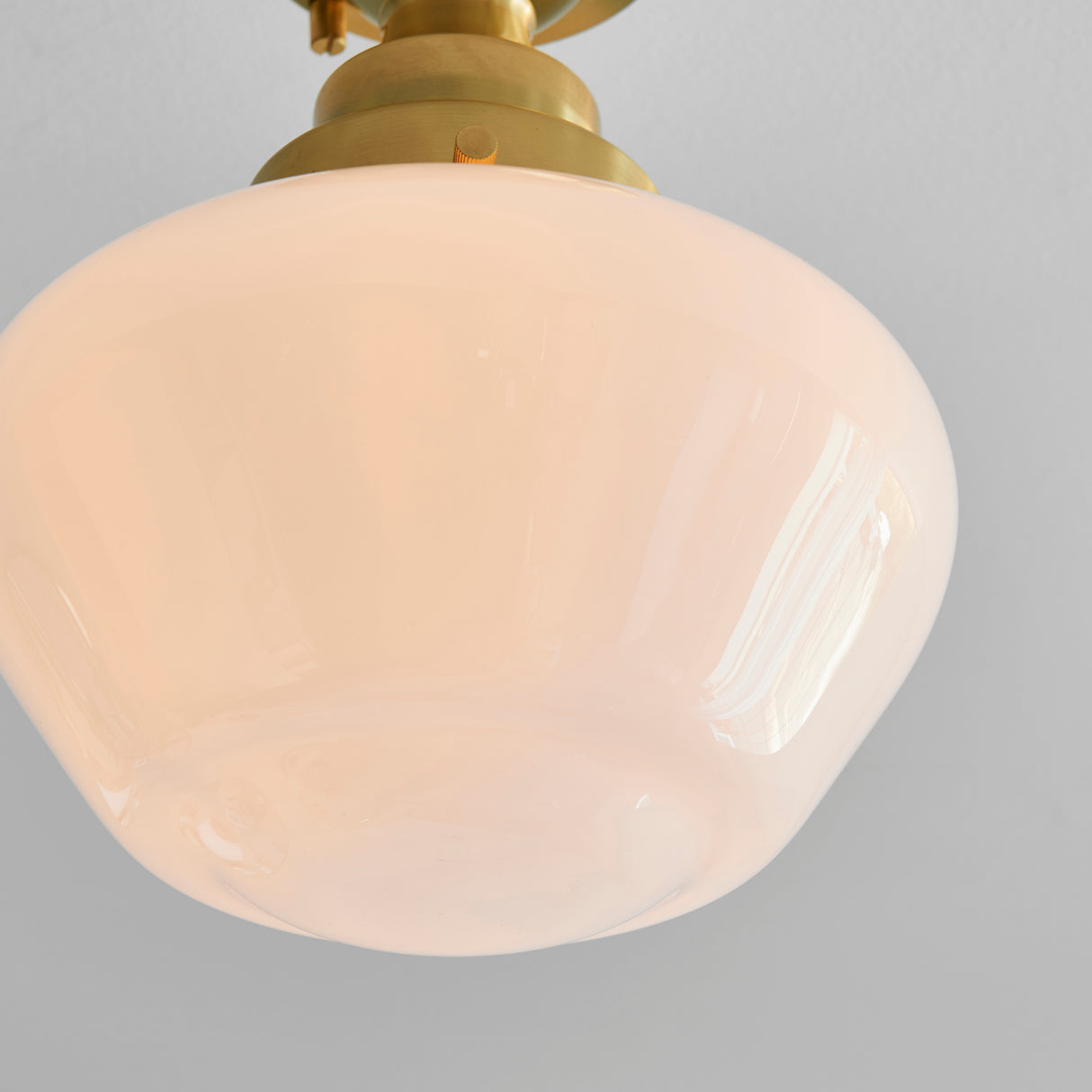 Ohio Semi-Flush Ceiling Light Brass Plated w/ Opal Glass