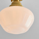 Ohio Semi-Flush Ceiling Light Brass Plated w/ Opal Glass - Comet Lighting