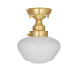 Ohio Semi-Flush Ceiling Light Brass Plated w/ Opal Glass