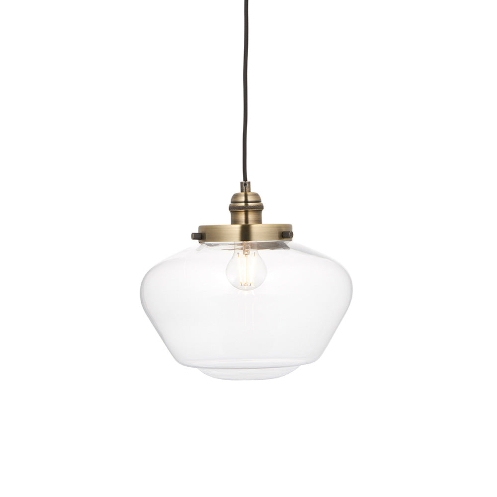 Camberley Pendant Antique brass plate & clear glass
