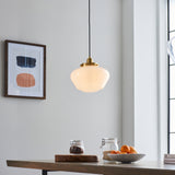 Ohio Pendant Ceiling Light Brass Plated w/ Opal Glass - Comet Lighting