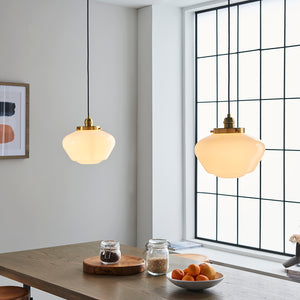 Camberley Pendant Brass plate & opal glass