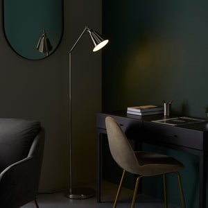 Glomma Floor Lamp Bright Nickel - Comet Lighting