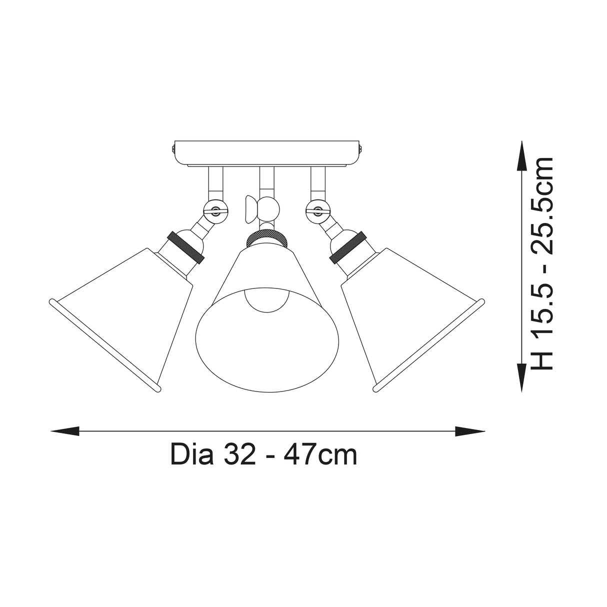 Glomma 3Lt Spotlight Bright Nickel - Comet Lighting