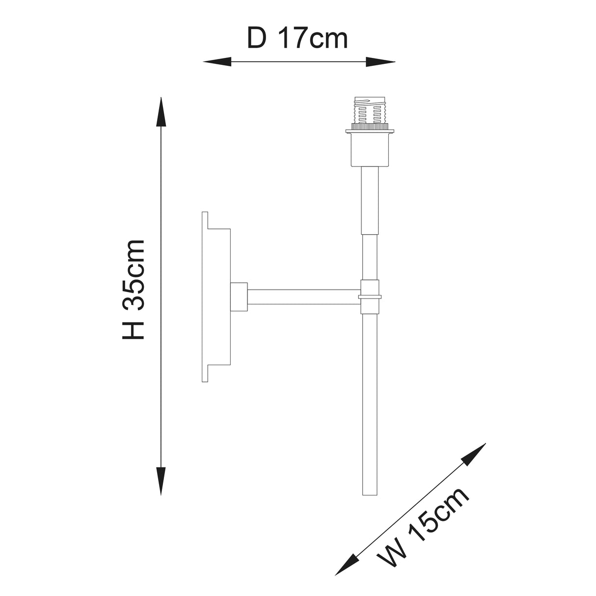 Rennes 1lt Wall - Comet Lighting