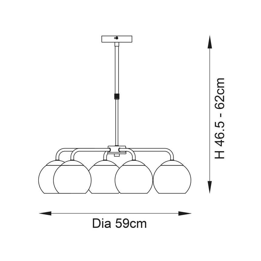 Dimple 5Lt Pendant Ceiling Light Chrome