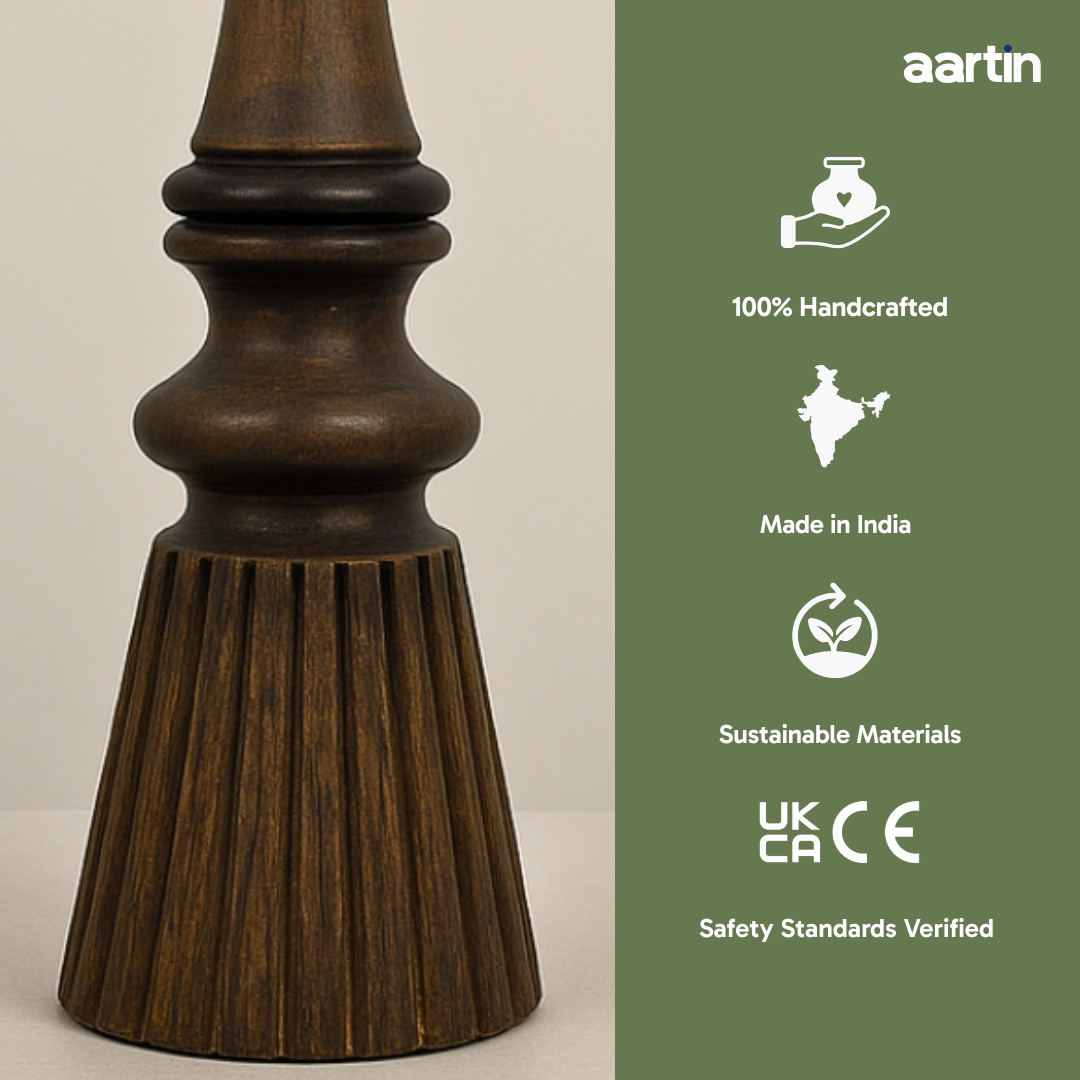 AARTIN CELESTIA TABLE LAMP IN WOOD WITH DARK NATURAL WOOD FINISH (BASE ONLY)