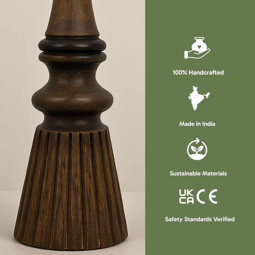 AARTIN CELESTIA TABLE LAMP IN WOOD WITH DARK NATURAL WOOD FINISH (BASE ONLY)