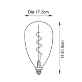 Endon E27 LED Filament Wisp Smoked 4w 1800k 50lm - Comet Lighting