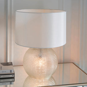 Knighton 2Lt Table Lamp Clear Prism Glass Base w/ White Shade - Comet Lighting