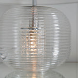 Westcombe 2Lt Table Lamp Clear Ribbed Glass Base w/ White Shade - Comet Lighting