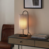 Sura Table Lamp Matt Black w/ Grey Shade