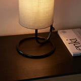 Sura Table Lamp Matt Black w/ Grey Shade - Comet Lighting