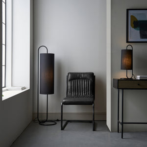 Sura Table Lamp Matt Black w/ Black Shade - Comet Lighting