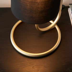 Sura Table Lamp Antique Brass w/ Black Shade - Comet Lighting